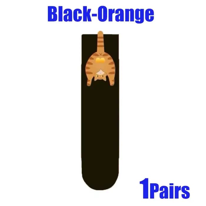 Chaussettes drôles femmes hiver mignon 3D chat fesses mi-tube chaussettes abstrait dessin animé orig