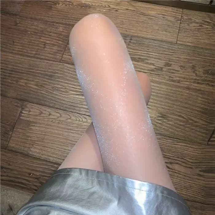 Collants transparents en soie brillante pour femmes, lingerie séduisante, bas brillants, bas résille