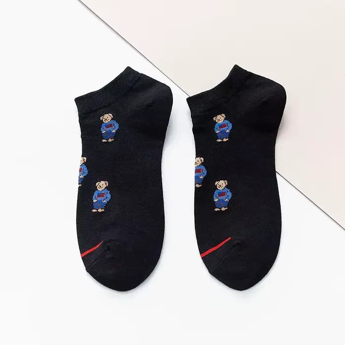 Chaussettes courtes respirantes en coton pour hommes, dessin animé, gentleman, taille unique, Haraju