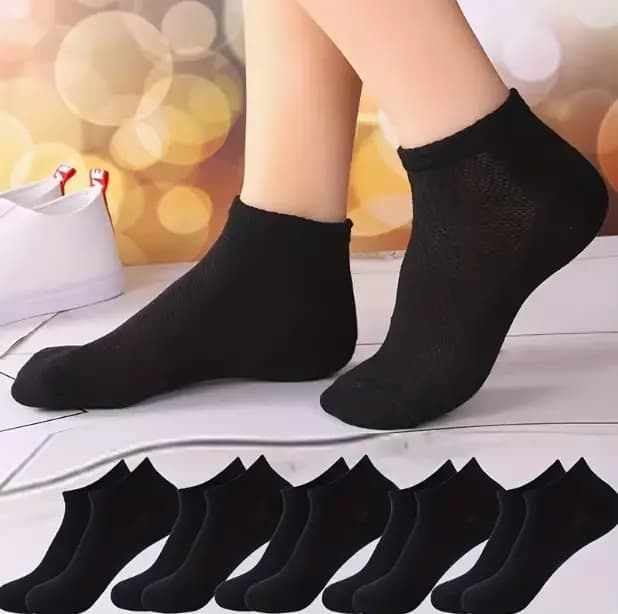 5/10 paires femmes été maille cheville athlétique chaussettes de course noir & blanc & gris mince co