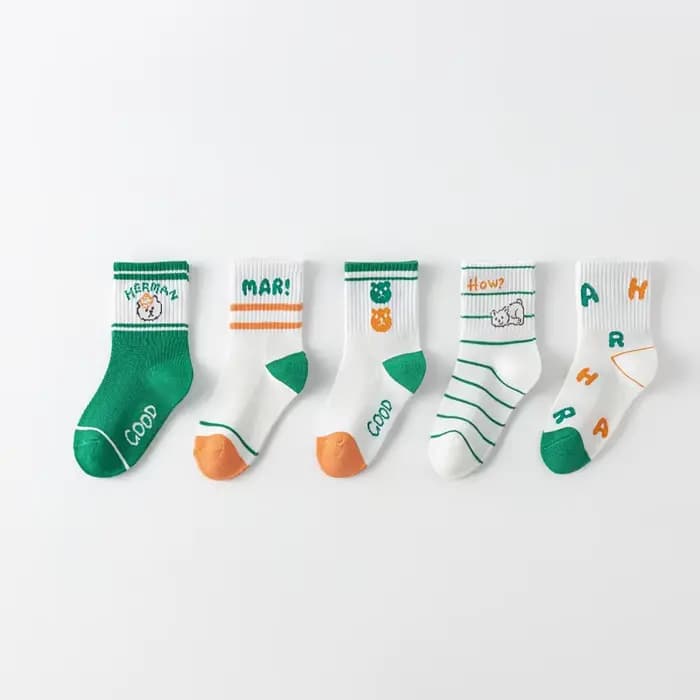 5 paires de chaussettes en coton pour enfants, chaussettes ultra-fines, respirantes, sans couture, a