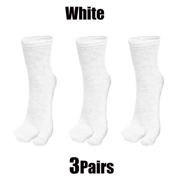 3/6 paires de chaussettes Tabi pour hommes et femmes, style japonais tendance, en coton uni, chausse