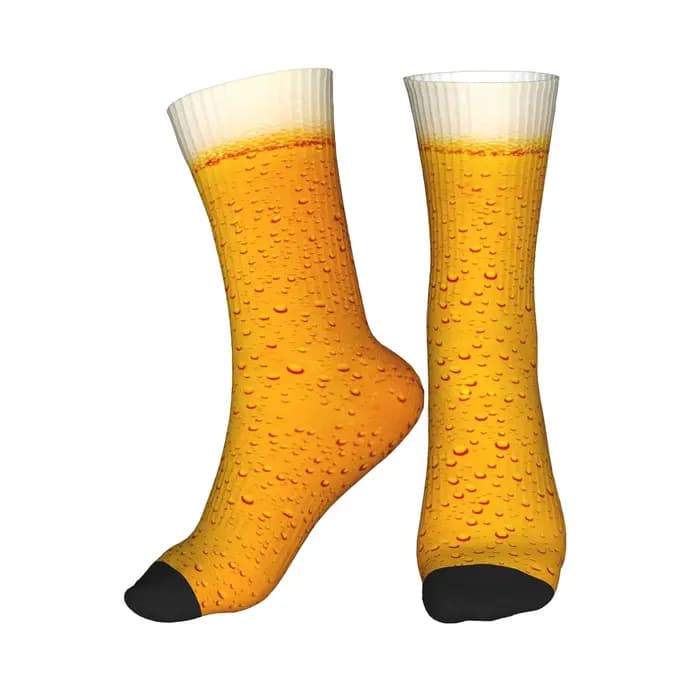 Chaussettes unisexes pour hommes avec motif de bulles de bière, chaussettes habillées à imprimé 3D m