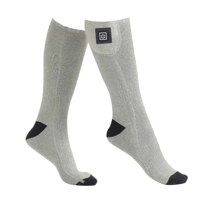 1 paire de chaussettes chauffantes d'hiver, antidérapantes, alimentées par batterie, chaussettes de