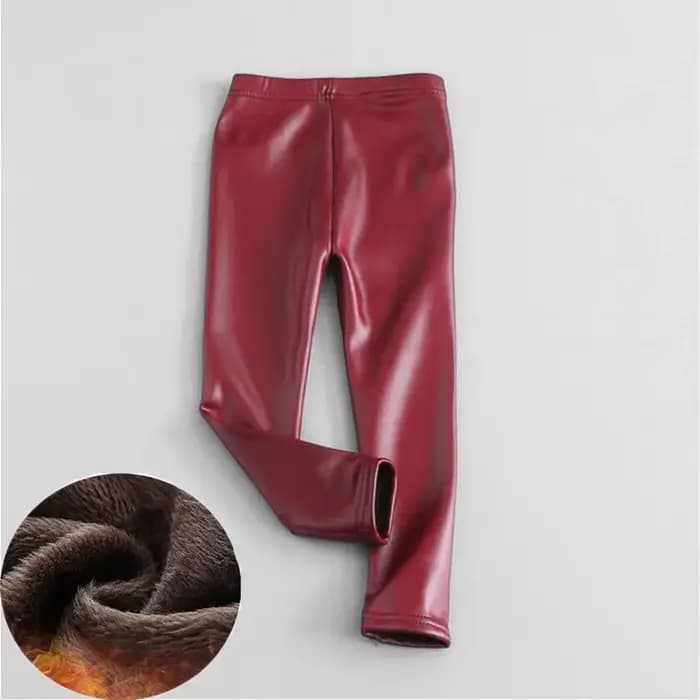 Pantalon en cuir Smile pour tout-petits filles, leggings assiste pour enfants, pantalons crayon chau
