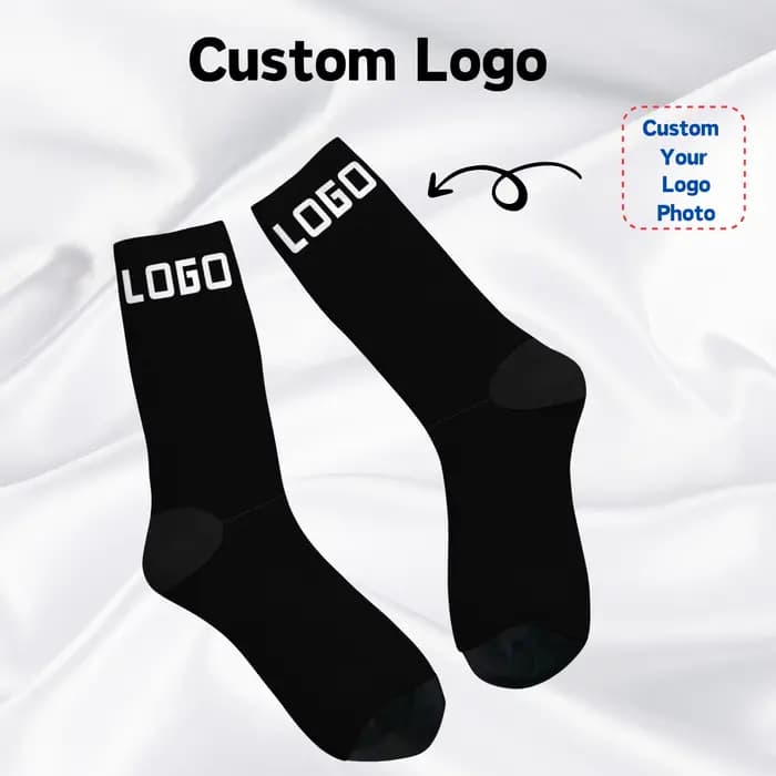 Chaussettes personnalisées avec logo sur mesure pour hommes et femmes, chaussettes chaudes et tendan
