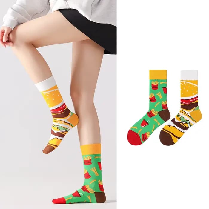 1 Paire de Chaussettes Originales AB Tide pour Homme et Femme, Chaussettes en Coton Colorées avec Mo