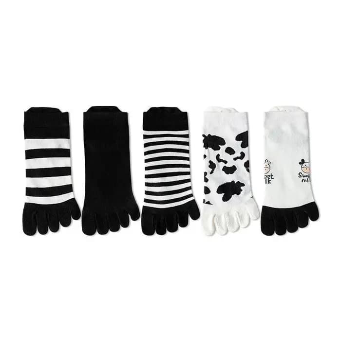 5 paires de chaussettes à cinq doigts pour femmes, anti-odeur, bouche peu profonde, fines, mignonnes
