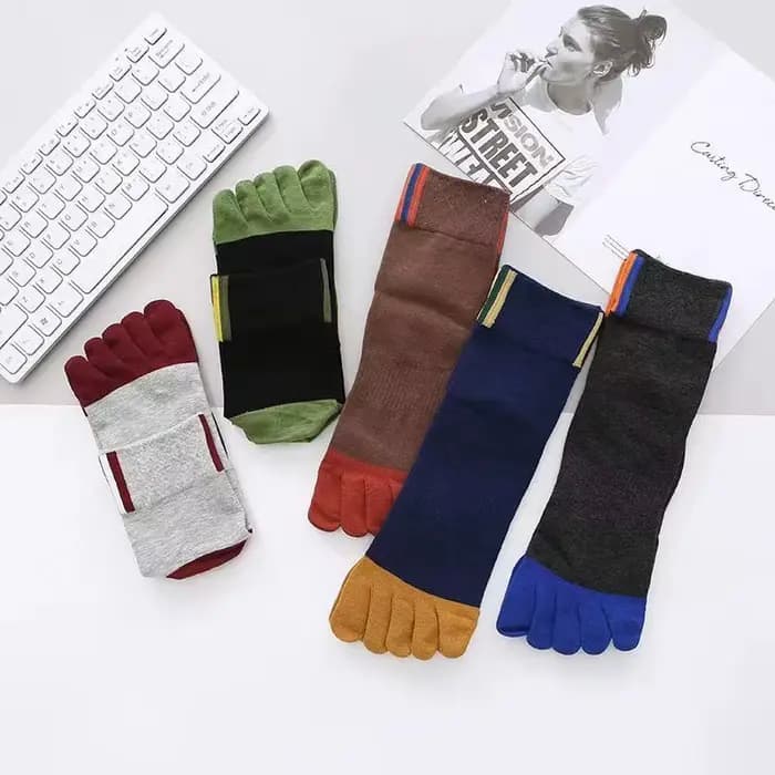 5 paires de chaussettes décontractées en coton à cinq orteils pour hommes, chaussettes de sport resp