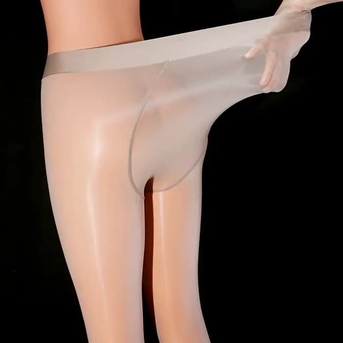 Collant transparent brillant à entrejambe ouvert pour Femme, Collant Sexy brillant à paillettes, gra