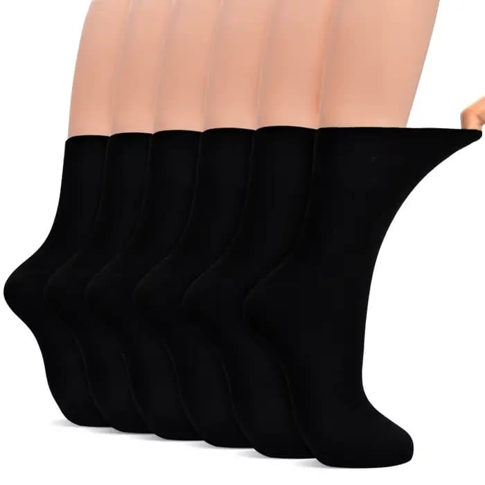Chaussettes diabétiques pour hommes, semelle rembourrée, coupe ample, sans liaison, pour femmes, 6 p