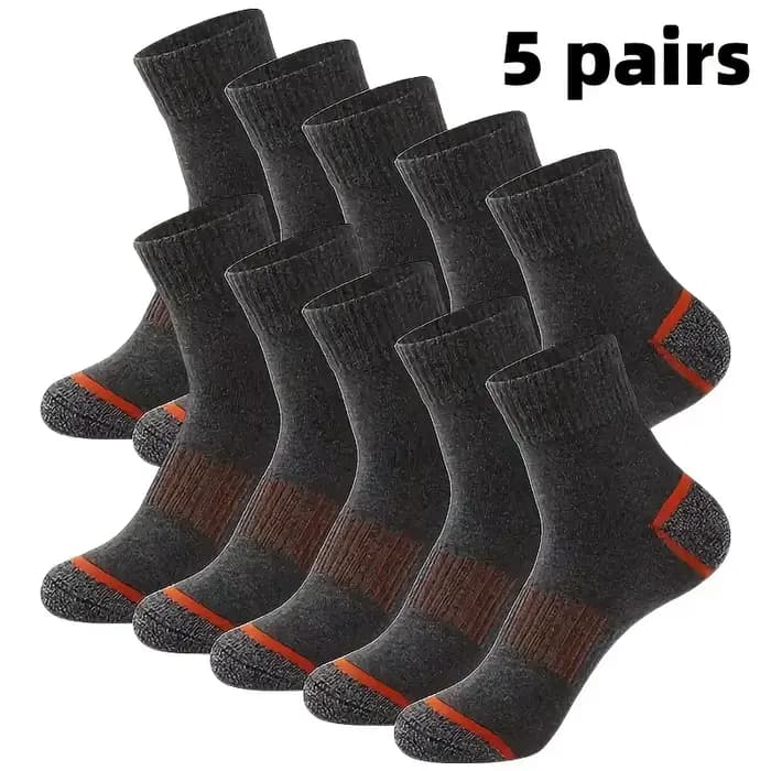 5 paires de chaussettes de sport haut de gamme pour hommes, en coton de haute qualité, douces, confo