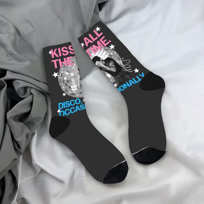 Nouveauté 2026 Chaussettes H-Harry S-Styles Fan Kiss all the time, style gothique, pour hommes adult
