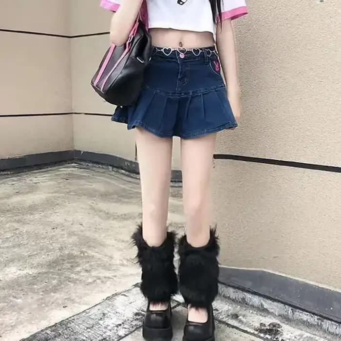 Guêtres en fausse fourrure blanche japonaise, style Y2K Goth, unies, longueur genou, pour bottes, st