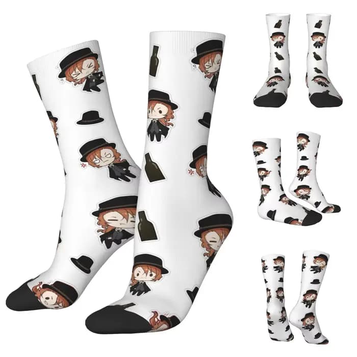 Bungou chiens errants Chuuya Nakahara hommes femmes chaussettes loisirs beau adapté à toutes les sai