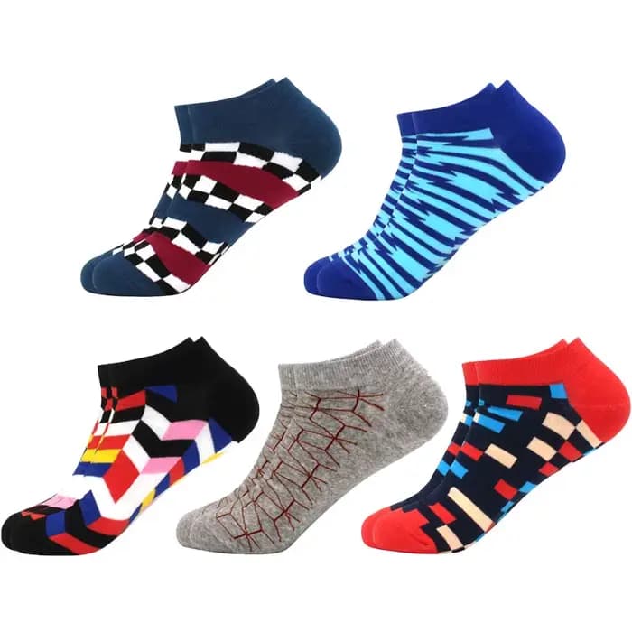 Chaussettes rayées à carreaux pour hommes et femmes, chaussettes de couleur géométrique pour couples
