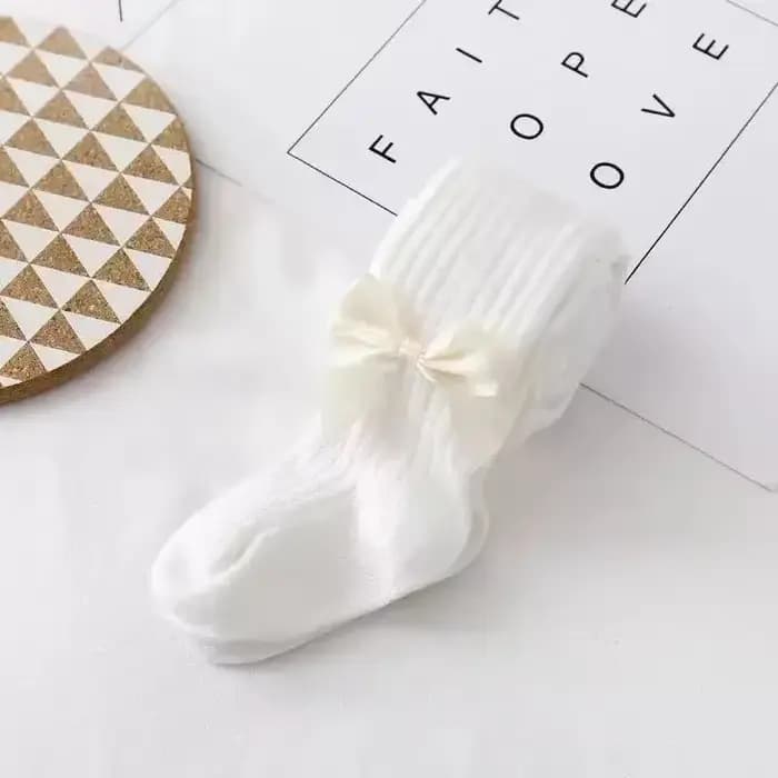 Collants à nœud papillon mignon pour filles tricoté coton hiver filles collants taille haute enfants