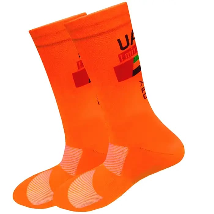 Chaussettes de cyclisme blanches des Émirats-Unis FDJ TEAM, légères, à grande maille, pour vélo vtt,