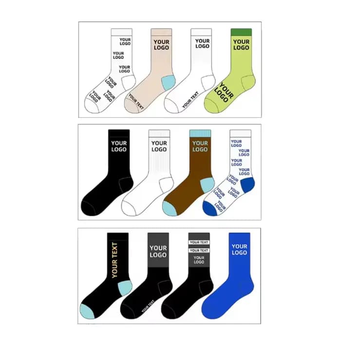 Chaussettes de sport décontractées personnalisables - Chaussettes en coton respirantes et confortabl