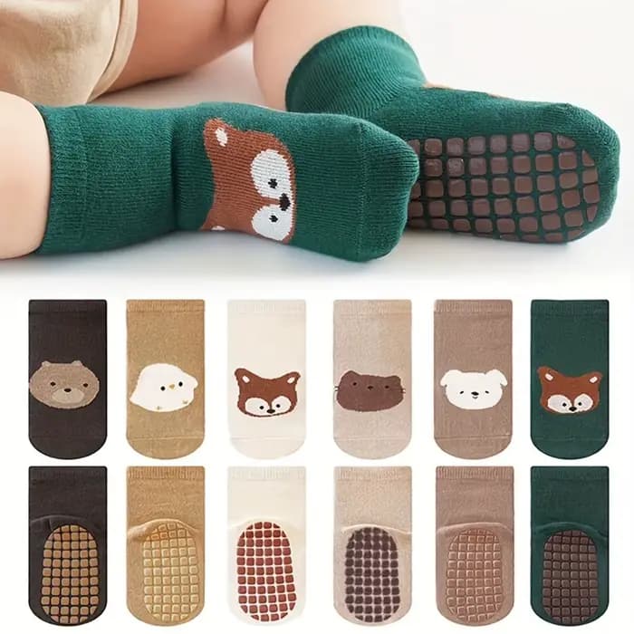 6 paires de chaussettes antidérapantes pour bébés et enfants