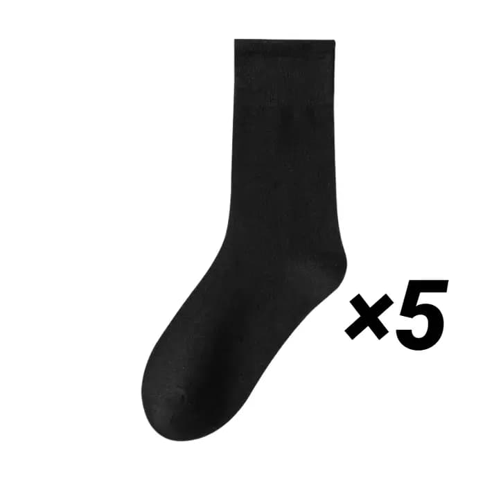 5 paires de chaussettes mi-hautes tricotées, amples, longues, douces, couleur unie, décontractées, r