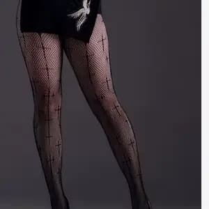 Collants résille grande taille à haute élasticité, motif croisé, style rétro sexy noir, pour femme,