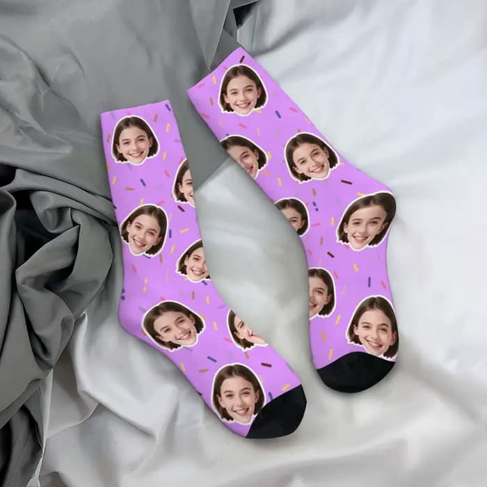 Chaussettes personnalisées en forme de visage, chaussettes unisexes personnalisées à faire soi-même,