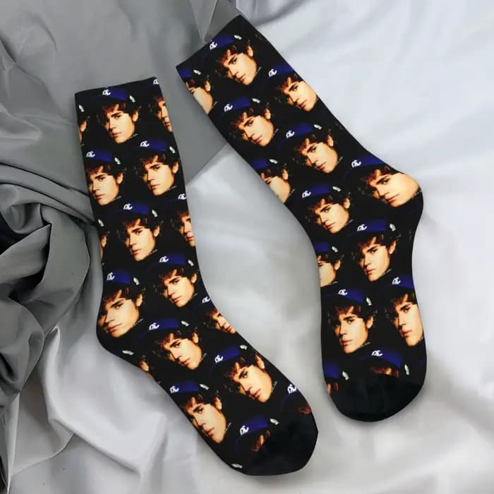 Justin Bieber-Chaussettes de tête de bébé coordonnantes unisexes, chaussettes de skateboard conforta