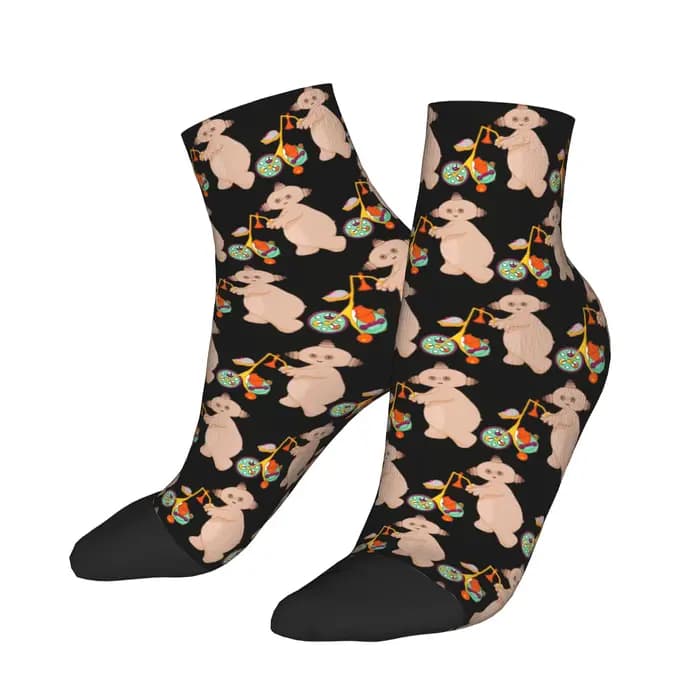 Makka Pakka et Uff Uff dans la nuit chaussettes de jardin chaussettes de cheville gothiques printemp
