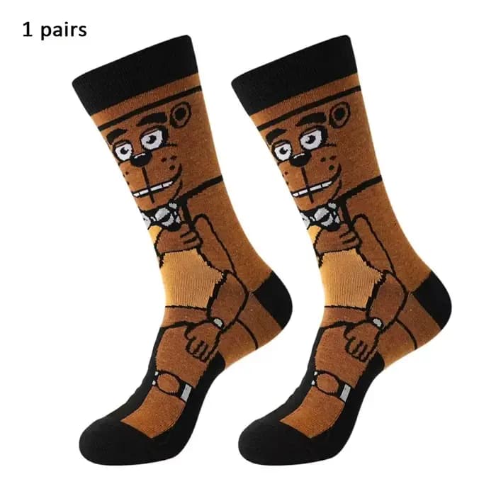 1 paire de chaussettes à col rond pour hommes, avec personnages de dessins animés, amusantes, origin