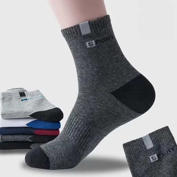 5 paires de chaussettes en coton pour hommes, baskets de Sport respirantes et douces avec lettres à