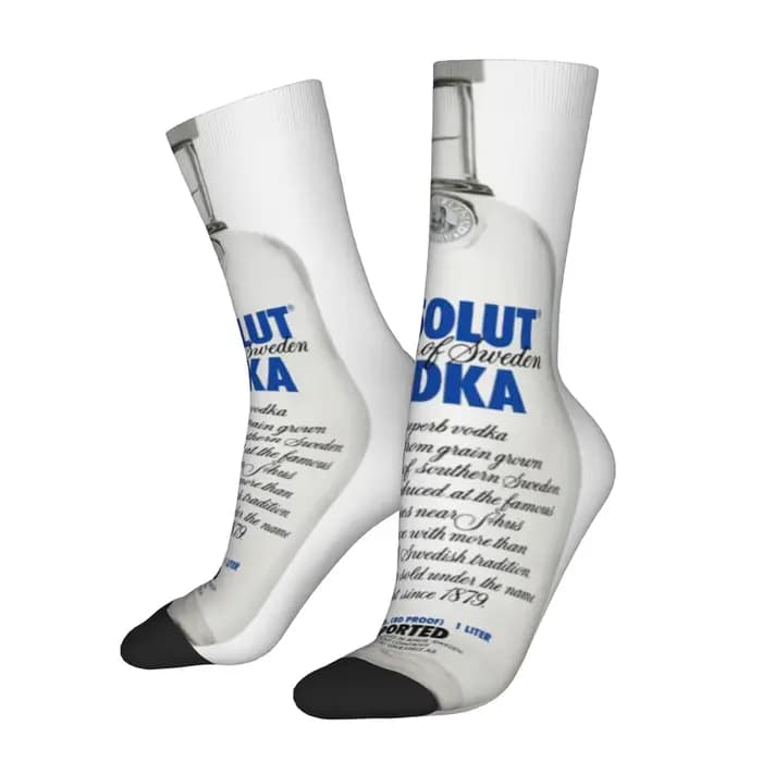 Chaussettes amusantes aAbsolut Vodka aAbsolut Vdka9, chaussettes pour hommes imprimées avec un motif