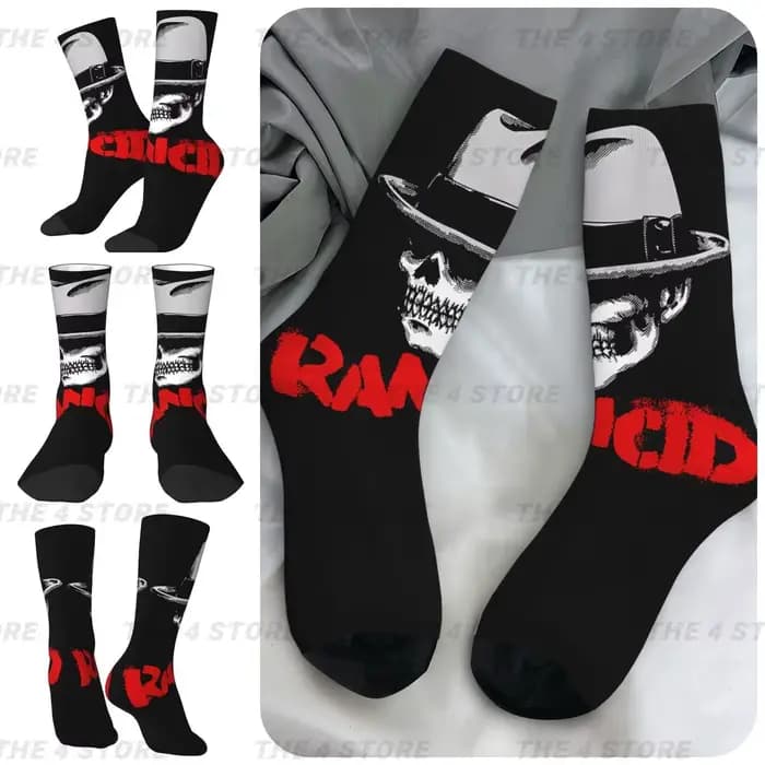 Rock Rancid Punk – chaussettes imprimées en fibre de polyester haute élasticité pour hommes et femme