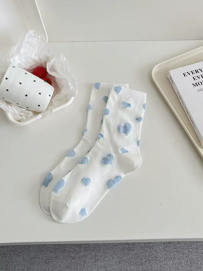 Chaussettes pour femmes pour le printemps et l'automne, confortables et amusantes, mi-tube, avec mot