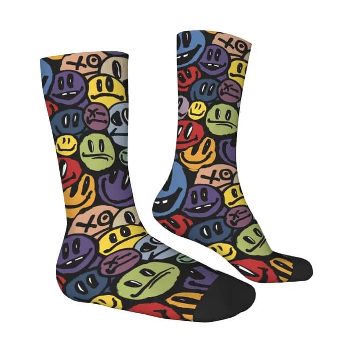 Chaussettes pour hommes avec emoticônes graffiti