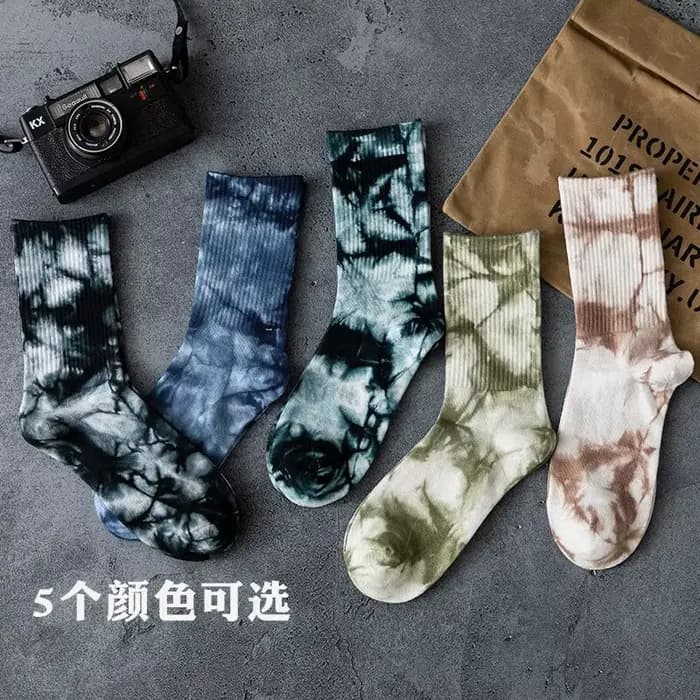 Chaussettes Tie-dye rue européenne et américaine Ins Hip-hop Tide marque Couple