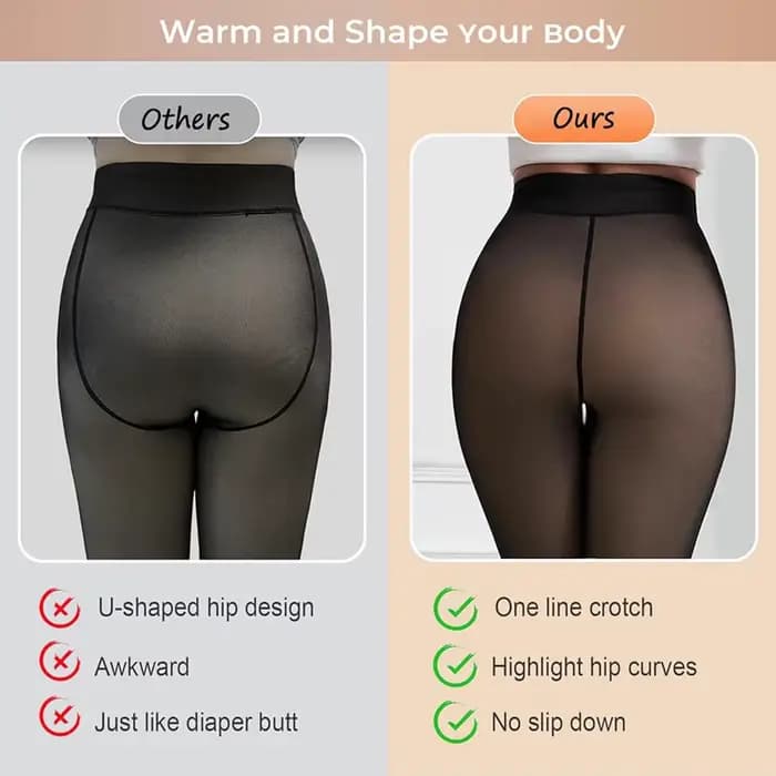 Collants thermiques doublés en polaire pour femmes