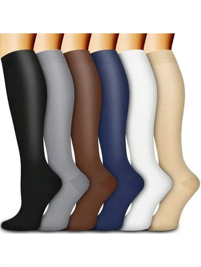 1 paire de chaussettes de Compression pour hommes et femmes, chaussettes élastiques médicales pour varices et diabétiques, Sports de plein air, course à pied, randonnée, cyclisme