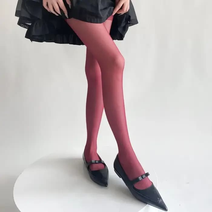 Bleu vert Ultra-mince Nylon cuisse haute bas collants femmes Sexy