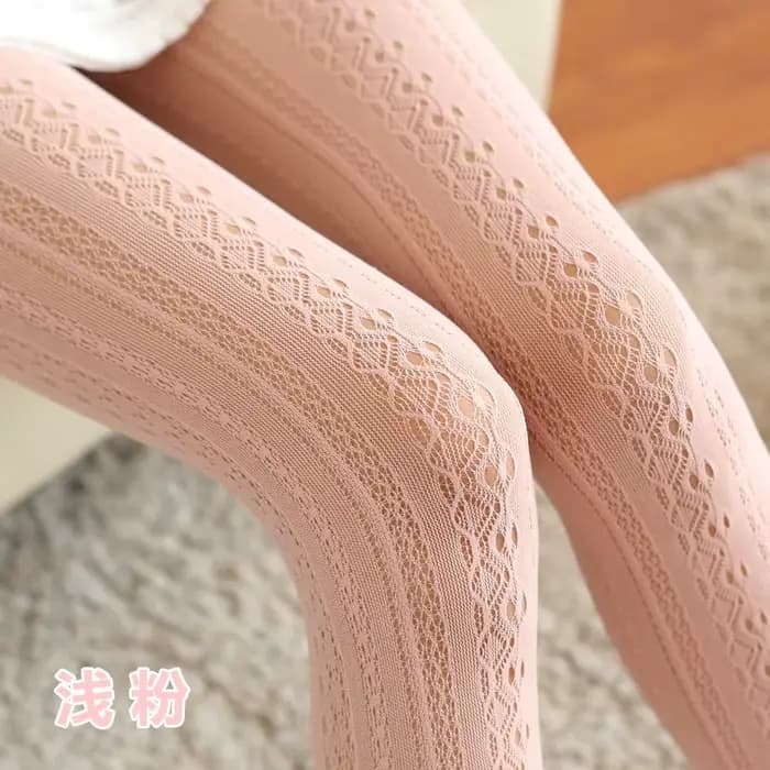 Collants en coton tricoté à dentelle sexy pour femmes et jeunes filles