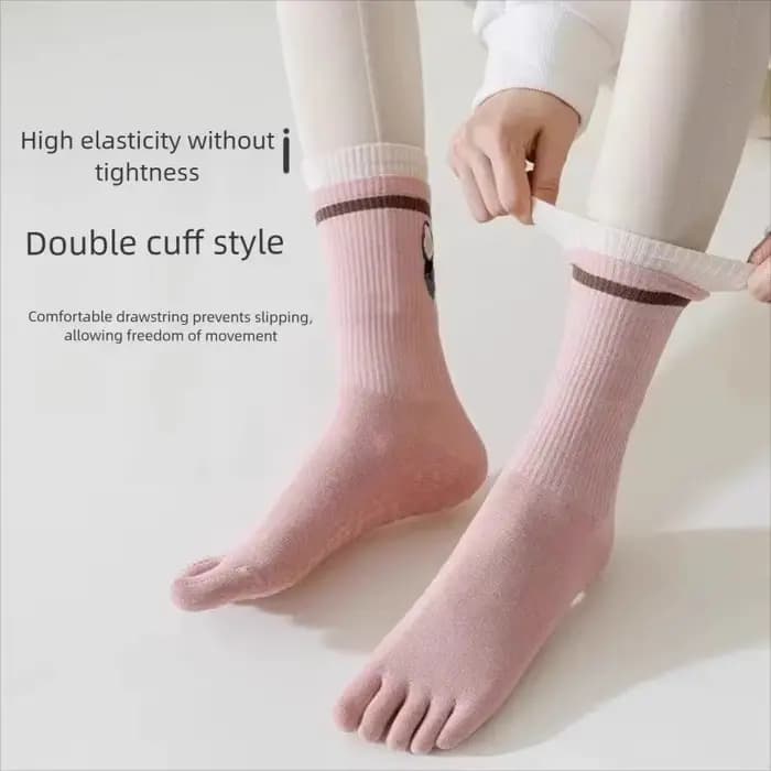 Chaussettes de yoga antidérapantes pour femmes - Design à 5 doigts