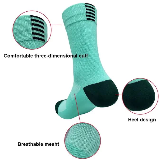 Chaussettes de sport hautes pour le cyclisme et la course à pied