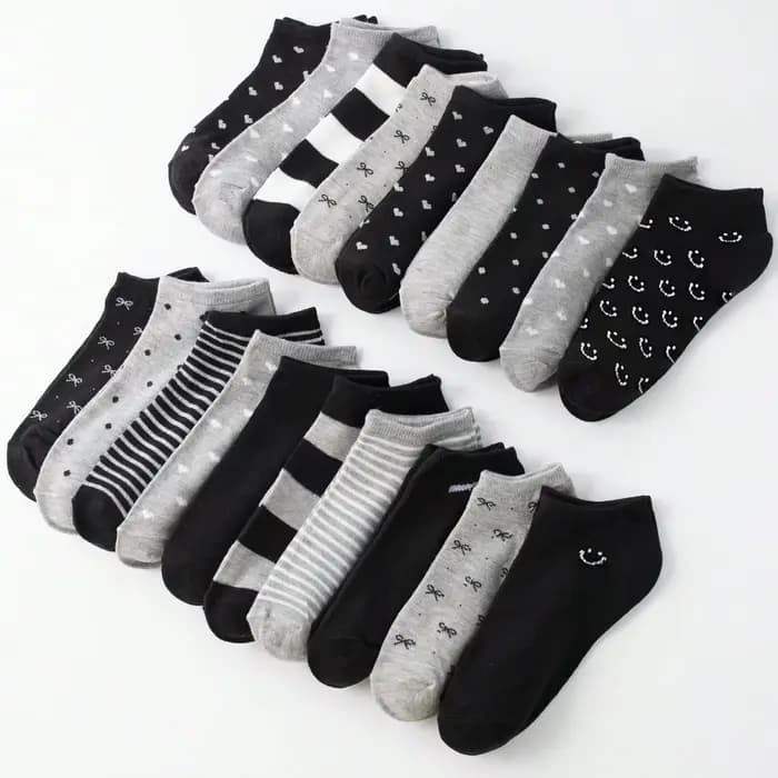 20 paires de chaussettes courtes assorties pour femmes/hommes