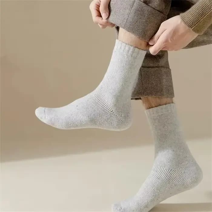 4 paires/lot hommes hiver Super épais chaussettes thermiques laine