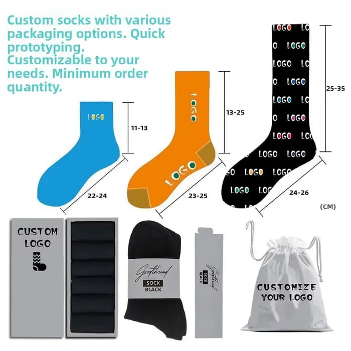 Chaussettes personnalisables en pur coton