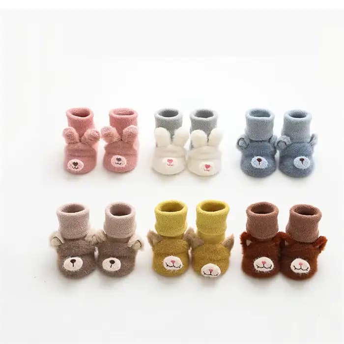Chaussettes d'hiver coordonnantes en coton pour bébé
