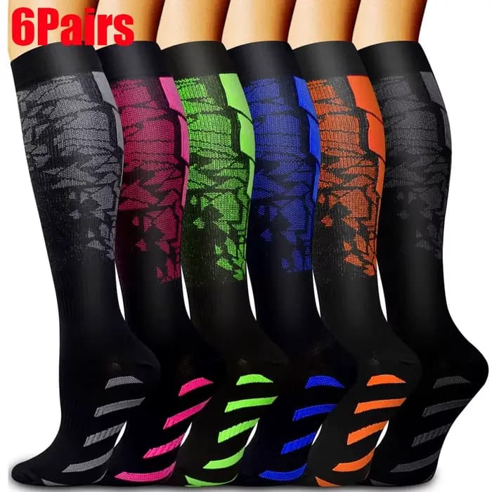 1/3/6 paires de bas de Compression de Sport