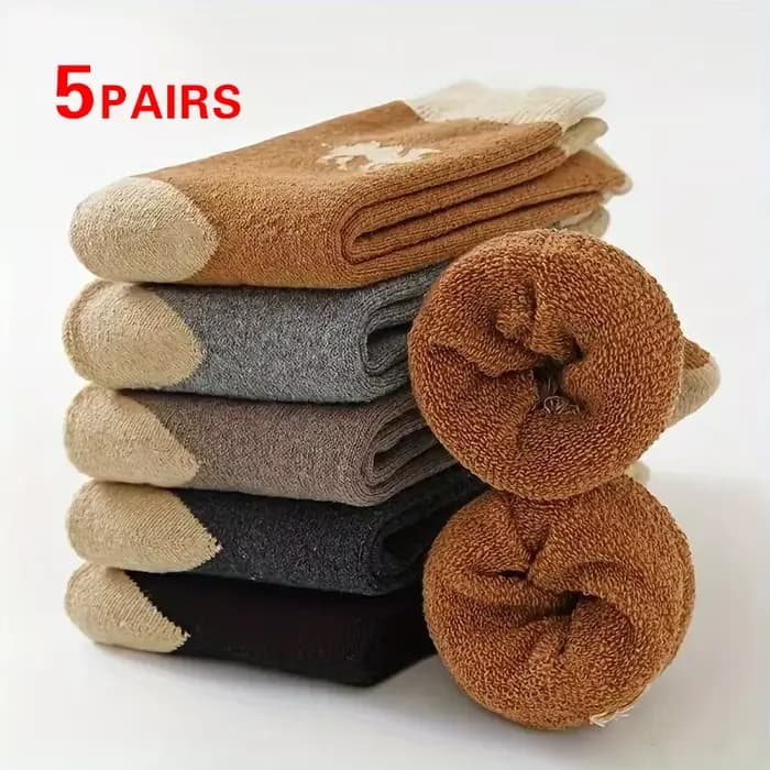 5 paires de chaussettes d'hiver de haute qualité pour hommes et femmes