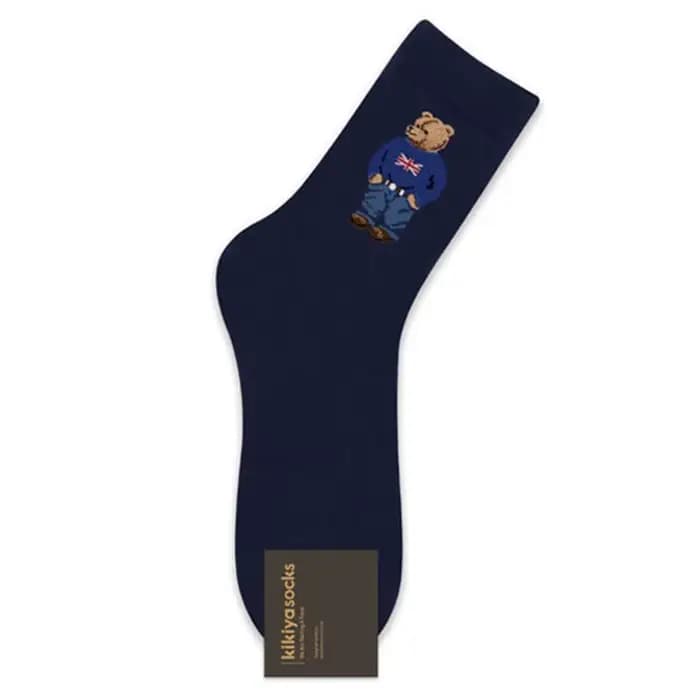Dessin animé ours tube moyen hommes chaussettes concepteur coton
