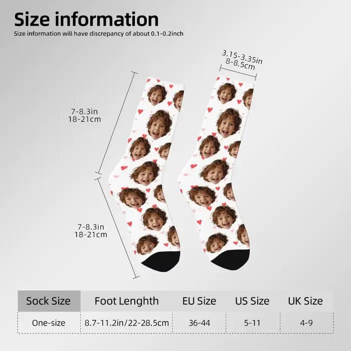 Chaussettes personnalisées en forme de visage